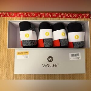 Wander Men's Athletic Socks - Black, Red, and Gray